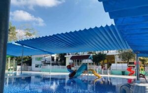 mái xếp di động hồ bơi, khu du lịch