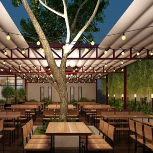 mái xếp di động nhà hàng